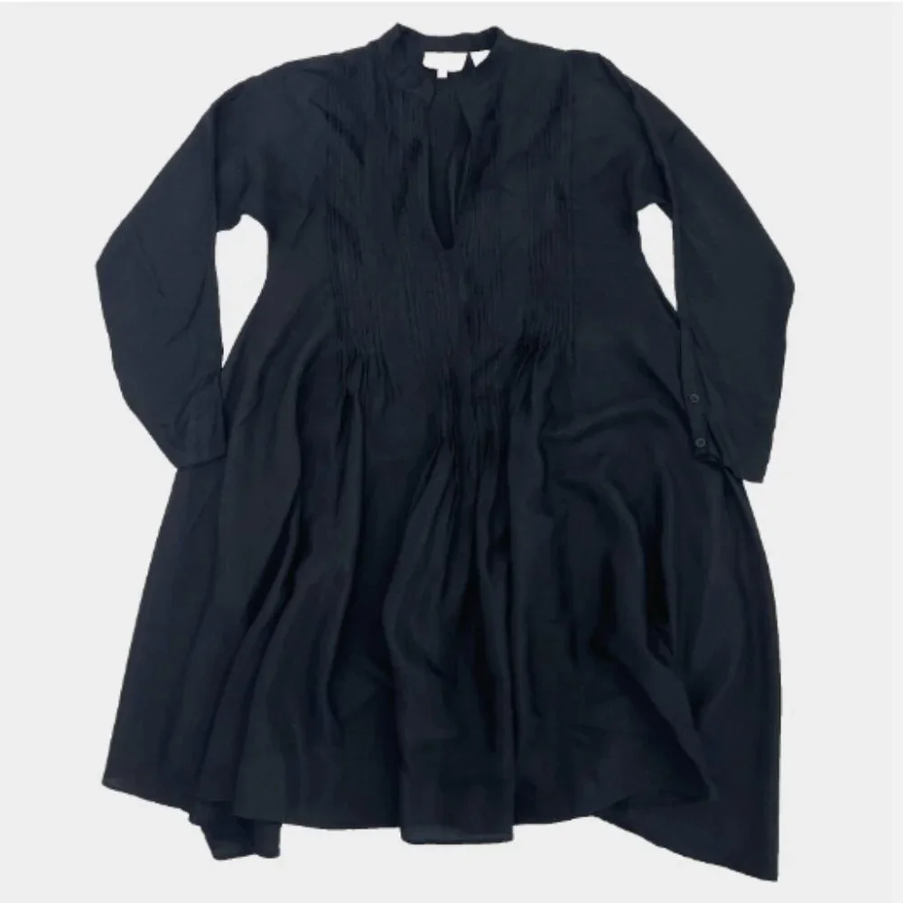 Aoyama Itchome Anthropologie Black Tuxedo Dress Asymmetrical 100% Viscose - Picture 5 of 11